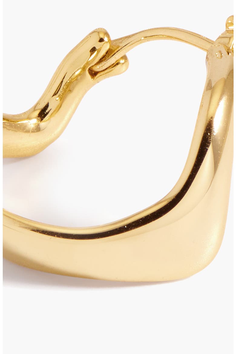 Curved Mini Hoop Earrings, Alternate, color, Gold