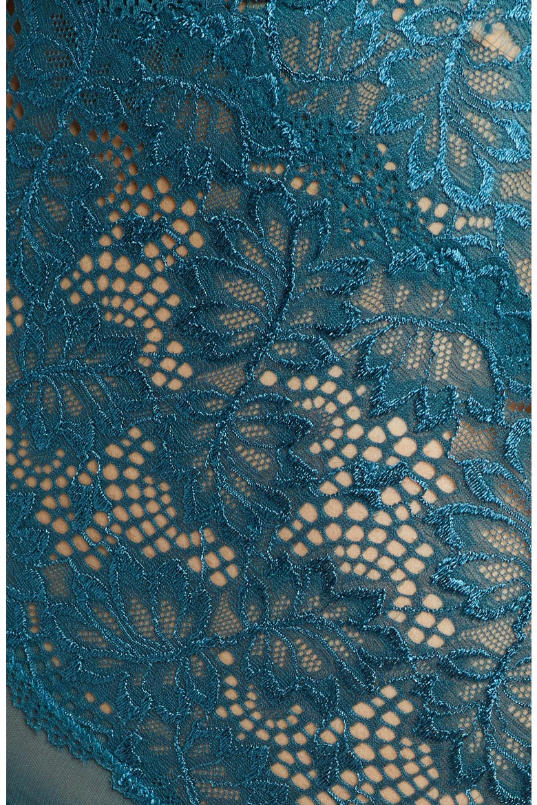 Lace Underwire Teddy, Alternate, color, TEAL