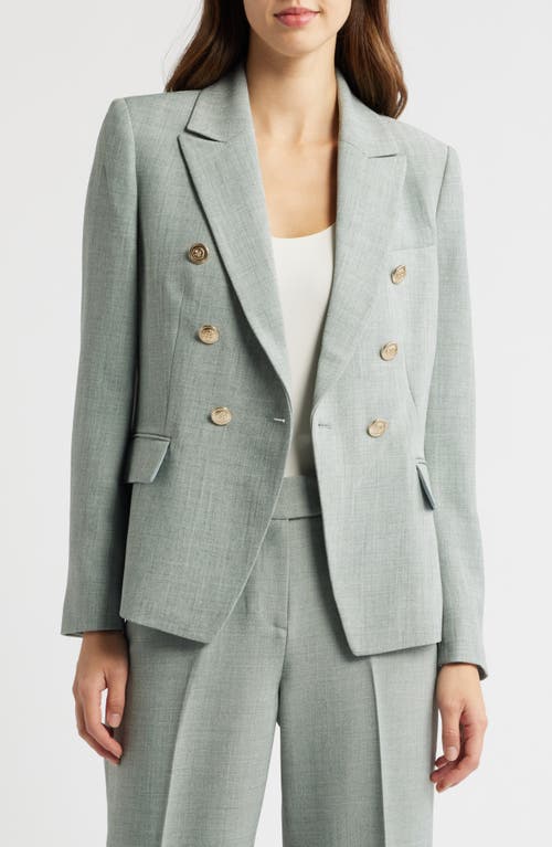 Tahari Asl Melangé Stretch Crepe Blazer In Eucalyptus