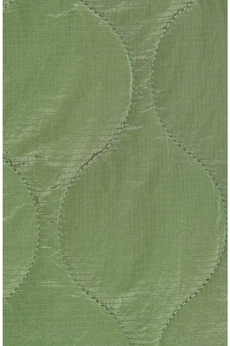 Avverrii Quilted Long Bomber Coat, Alternate, color, GREEN