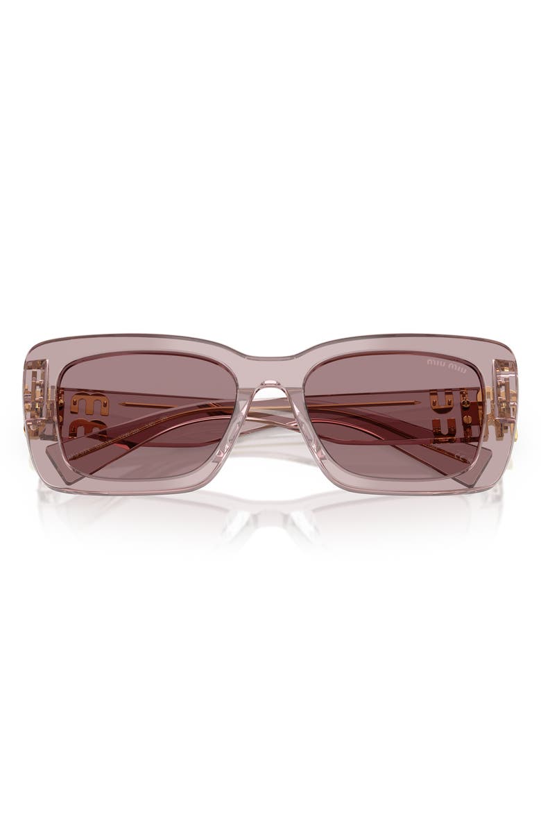 Miu Miu 53mm Rectangular Sunglasses, Main, color, Mauve/Purple/Brown