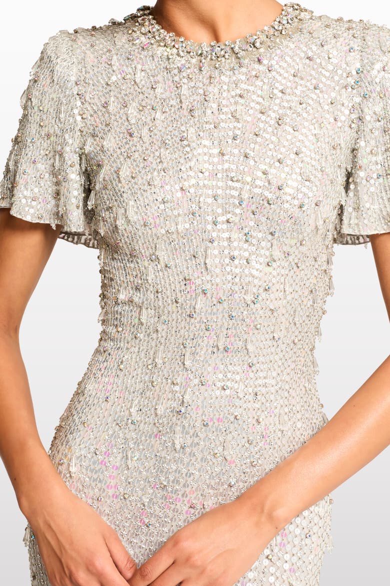 Serenity Sequin-Embellished Gown, Alternate, color, Ammonite