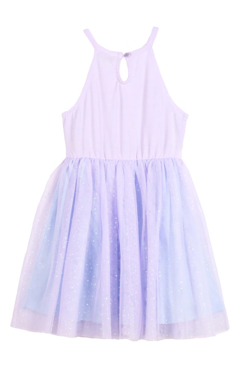 Zunie Kids' Mermaid Ombré Crochet Bodice Tulle Dress, Alternate, color, Lilac/Blue