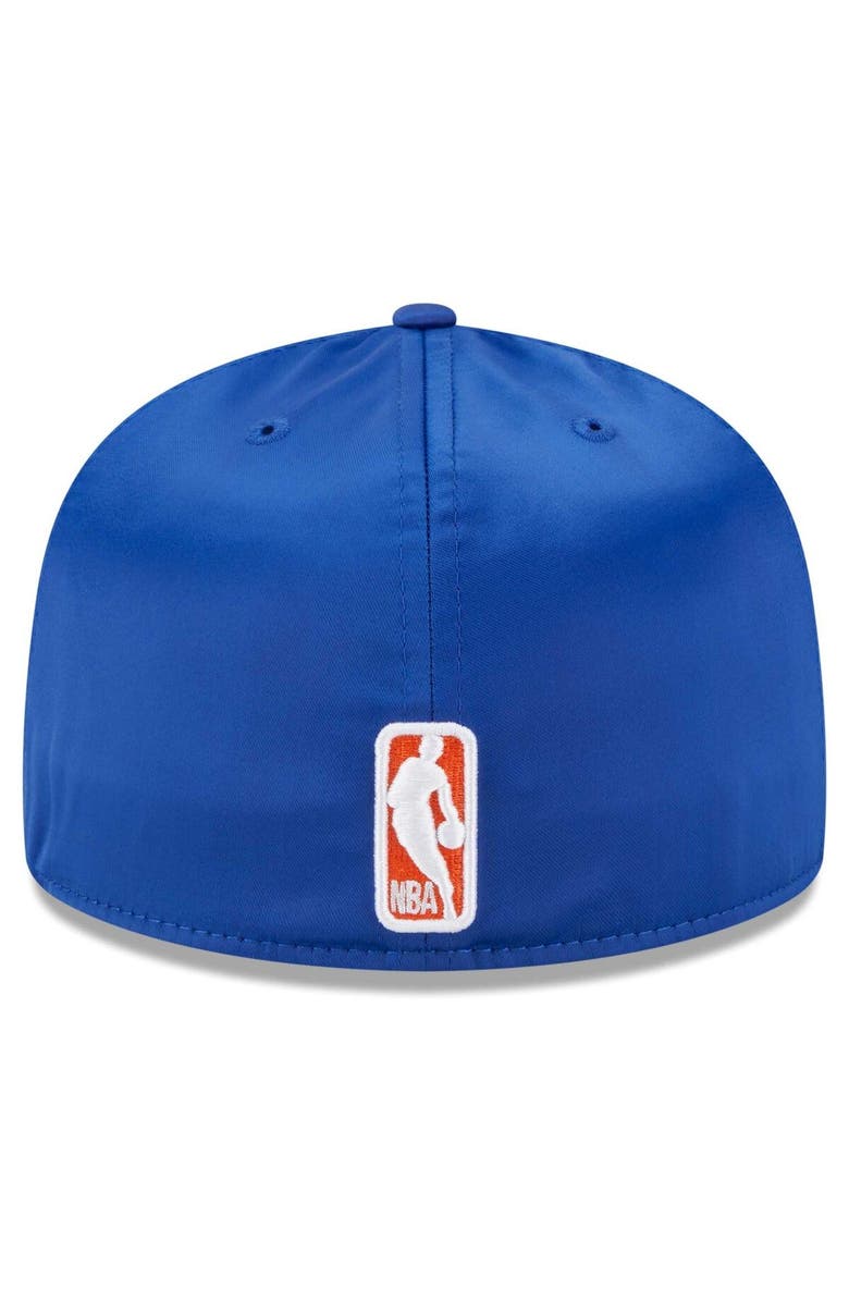 New Era Men's New Era  White New York Knicks Throwback Satin 59FIFTY Fitted Hat, Alternate, color, 