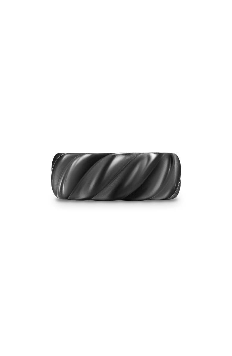 David Yurman Men's Sculpted Cable Band Ring in Black Titanium, 9mm, Main, color, Black Titanium