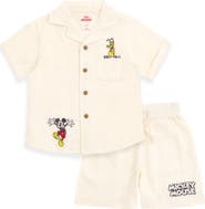 Disney Mickey Mouse & Friends Button-Down T-Shirt & Shorts Set