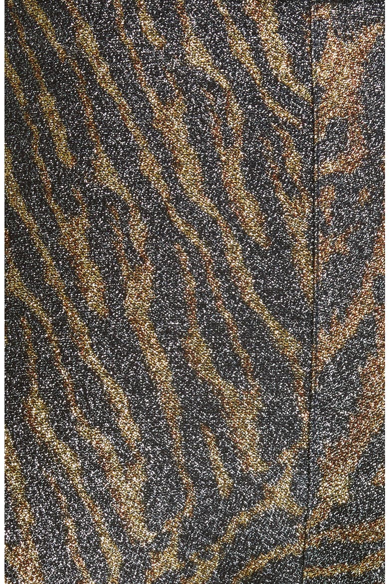 Tiger Print Metallic Jersey Crop Pants, Alternate, color, TIGER