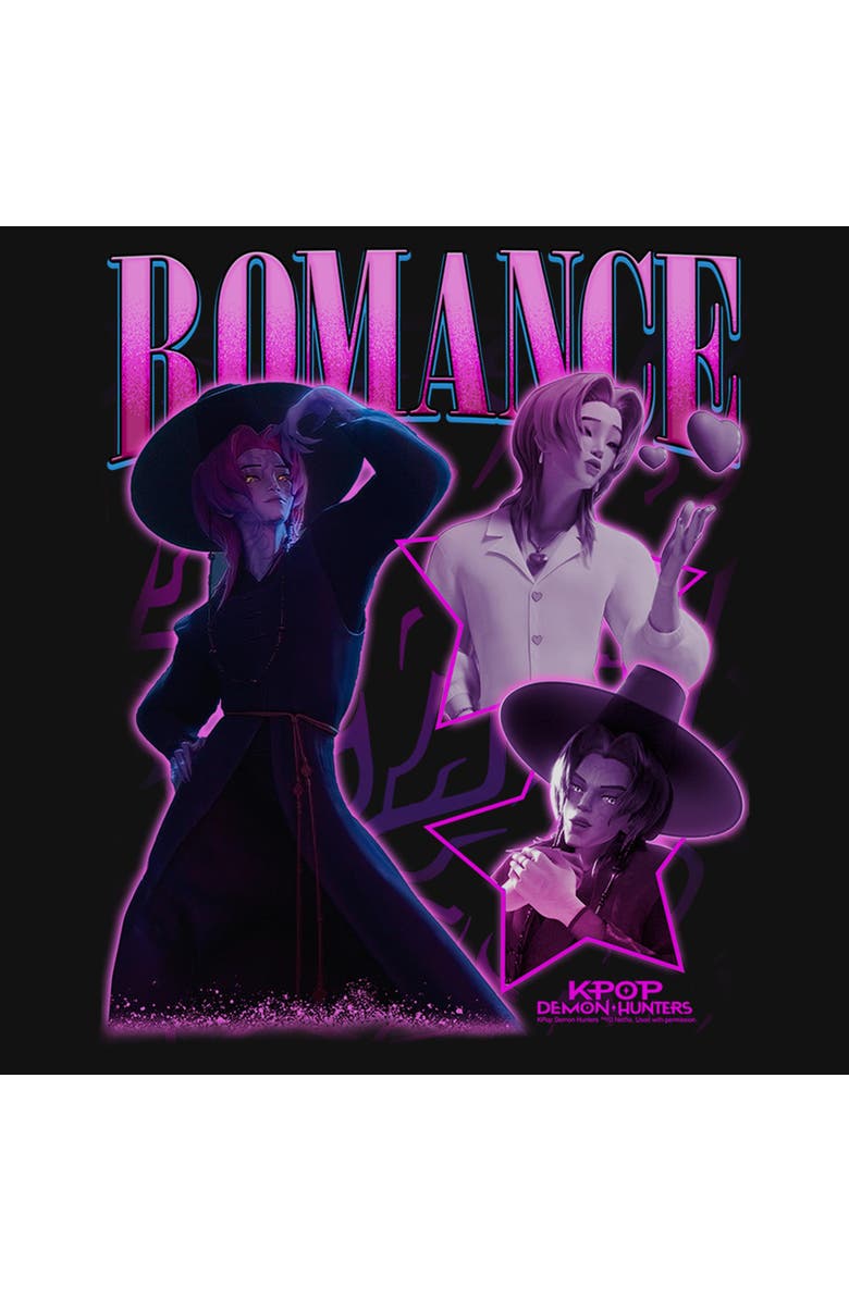 KPop Demon Hunters Girl's KPop Demon Hunters Romance Saja Collage  Graphic T-Shirt, Alternate, color, Black