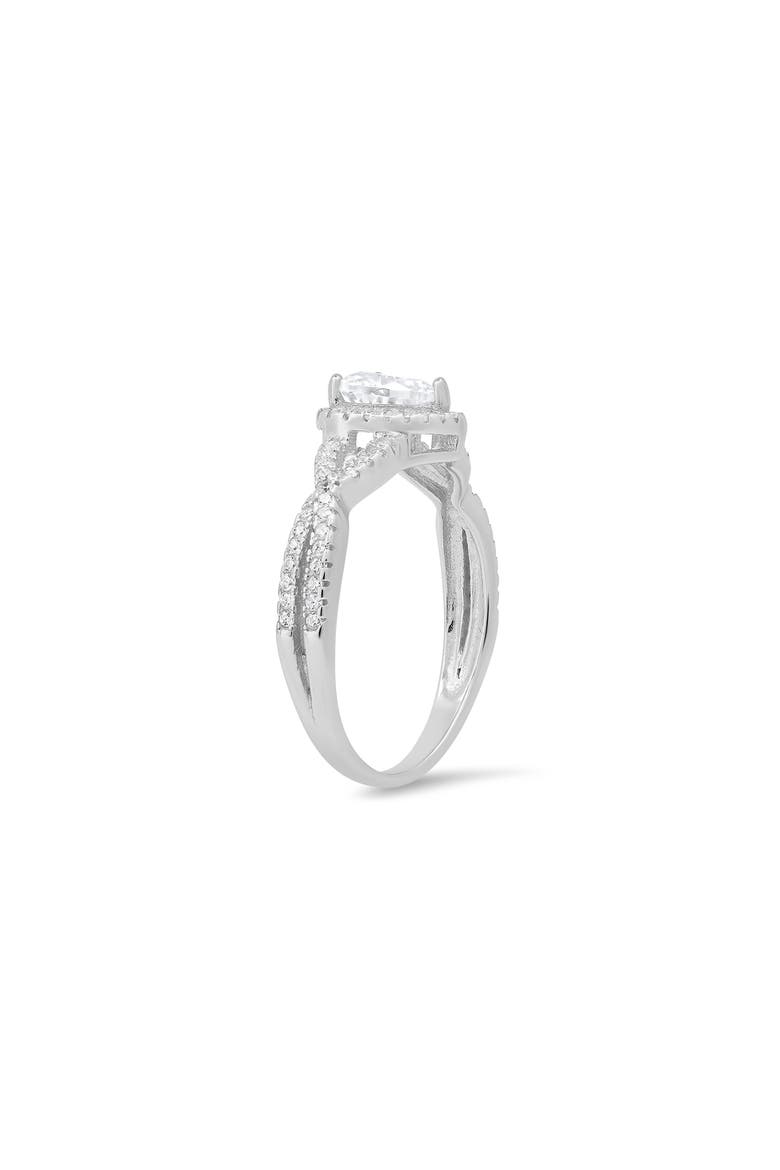 Sterling Silver Heart Halo CZ Ring - Size 8, Alternate, color, SILVER