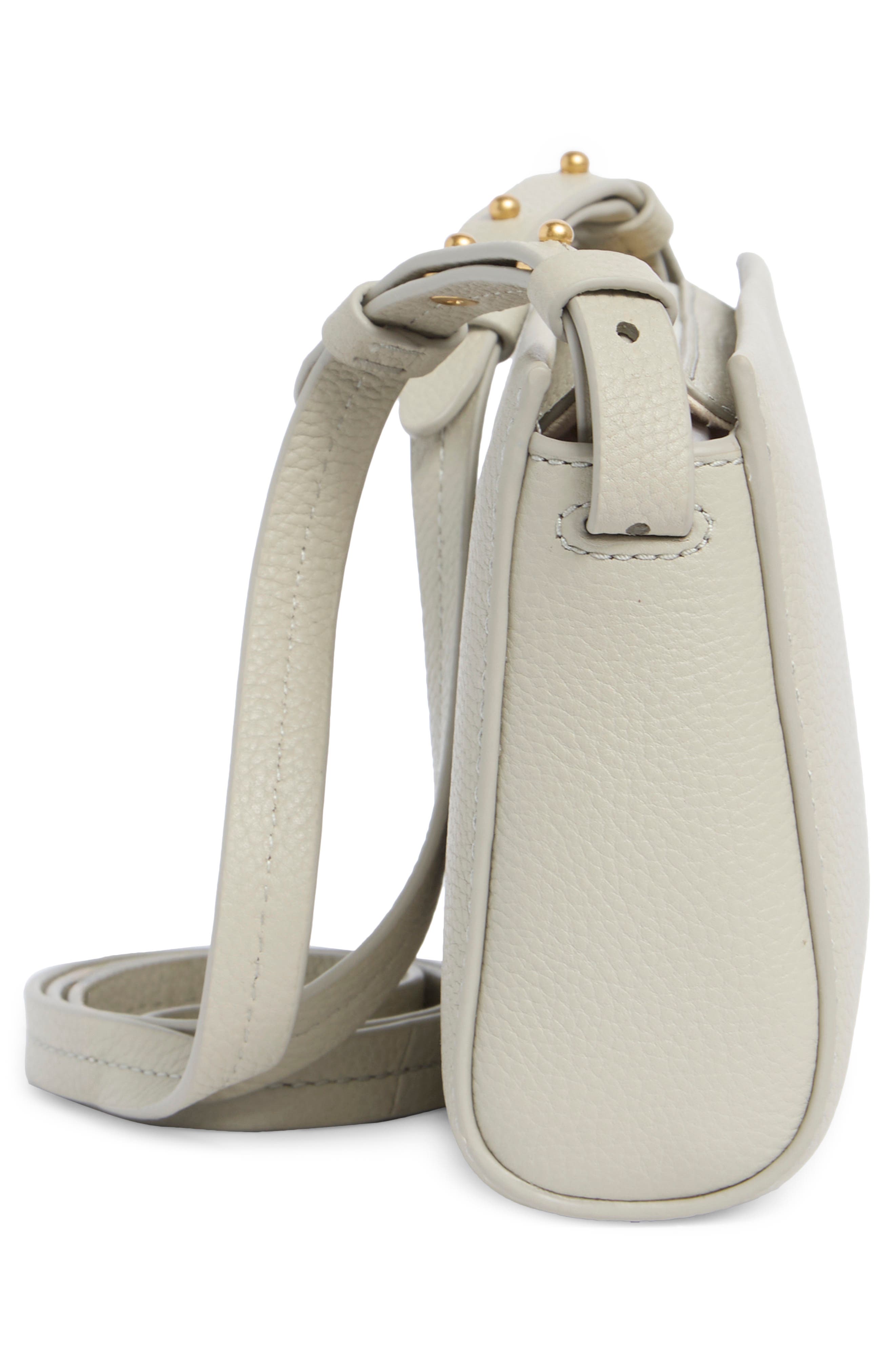 Vince Smyrna Pebble Leather Wallet on Strap, Alternate, color, Dove
