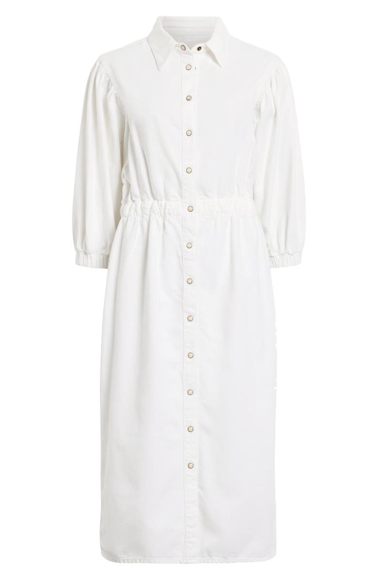 AllSaints Osa Puff Sleeve Denim Shirtdress, Alternate, color, Chalk White
