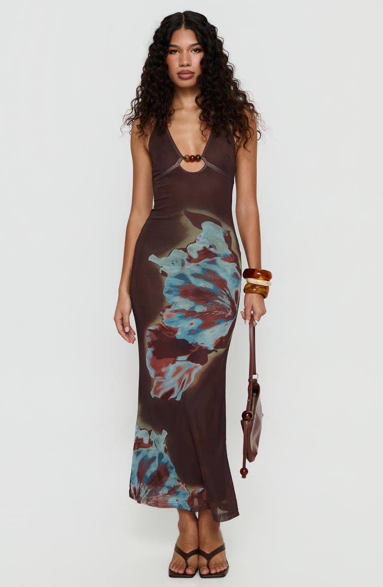 Princess Polly Maritsa Beaded Halter Maxi Dress, Alternate, color,