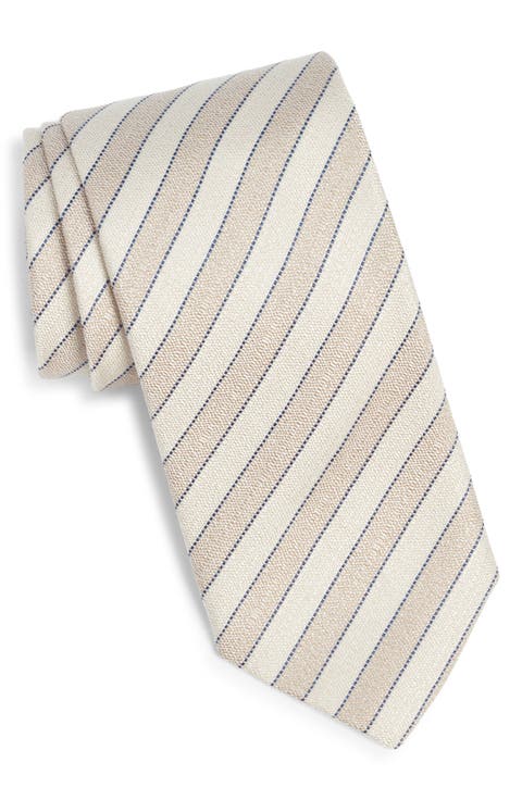 Stripe Silk & Linen Tie