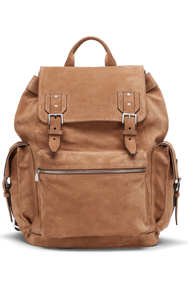 Brunello Cucinelli Suede city backpack, Main, color,