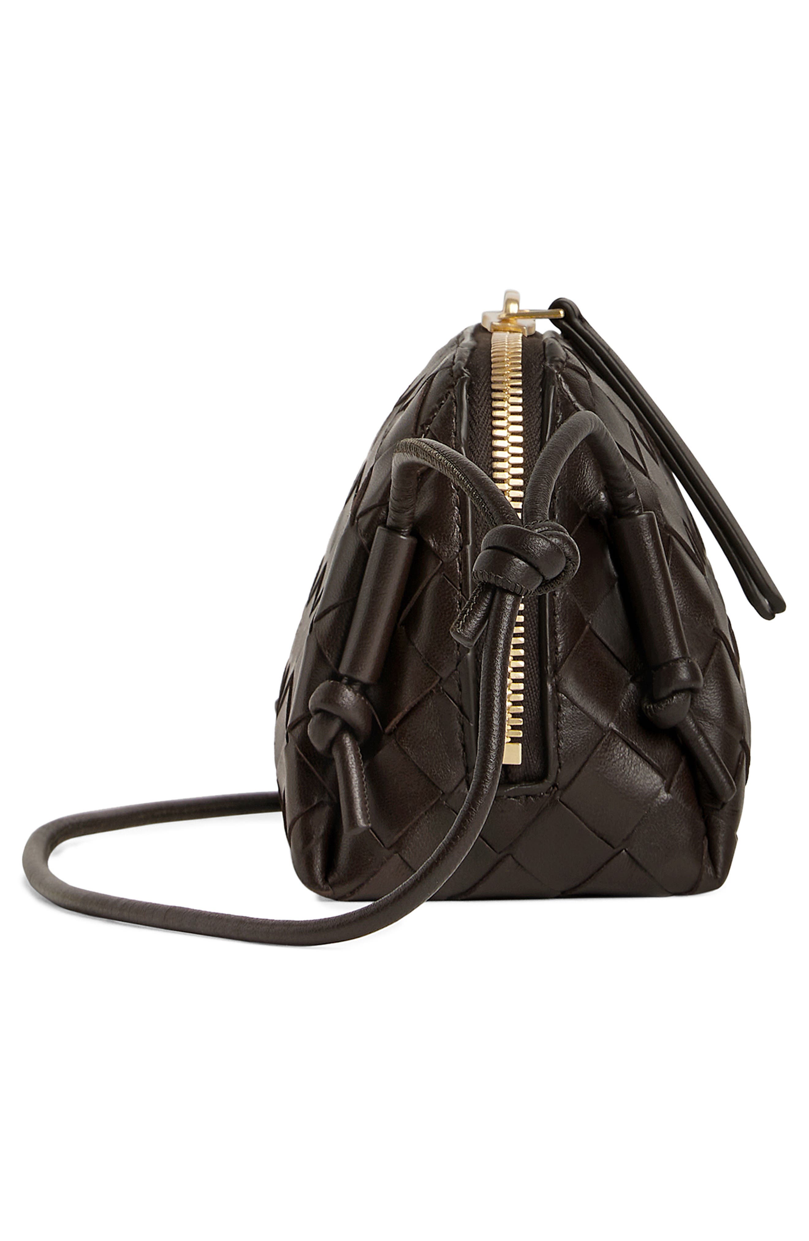 Mini Concert Intrecciato Leather Crossbody Bag, Alternate, color, 2132 FONDANT-GOLD