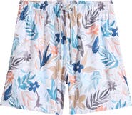 Vintage Summer Print Volley Swim Trunks