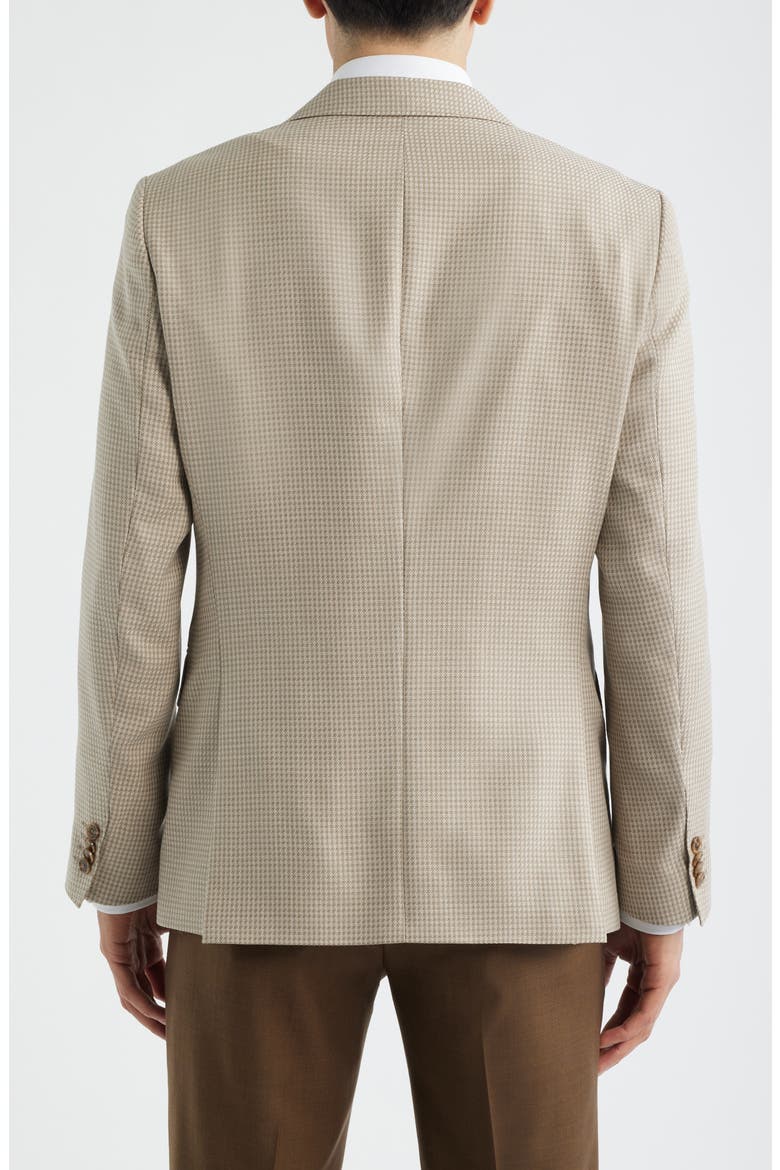 Hutson Slim Fit Tan Houndstooth Check Virgin Wool Sport Coat, Alternate, color, BEIGE/ KHAKI