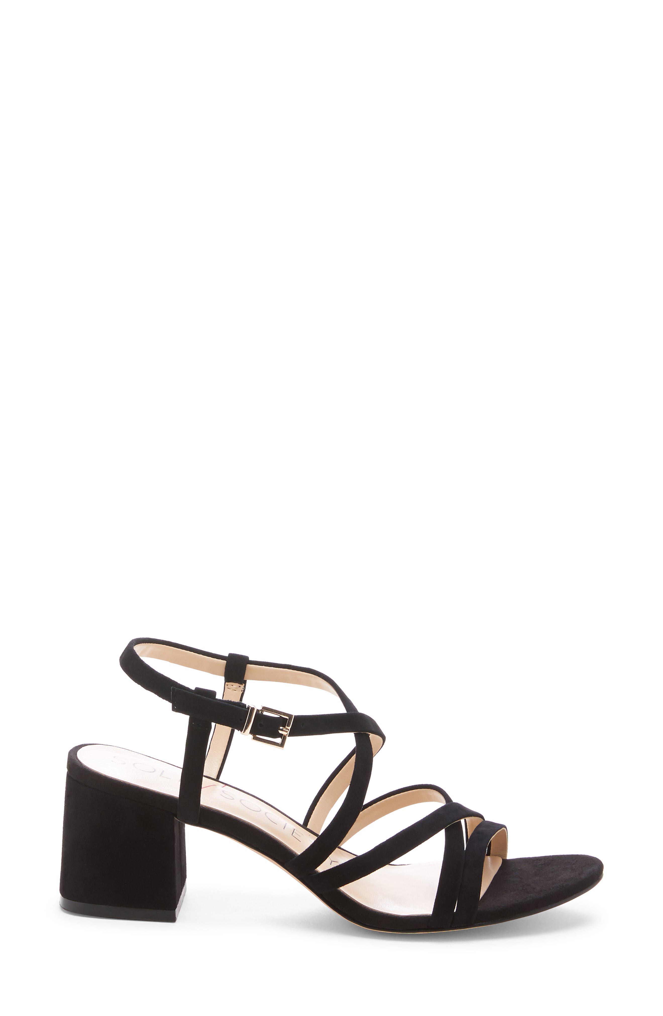 Seranah Strappy Sandal, Alternate, color, BLACK SUEDE