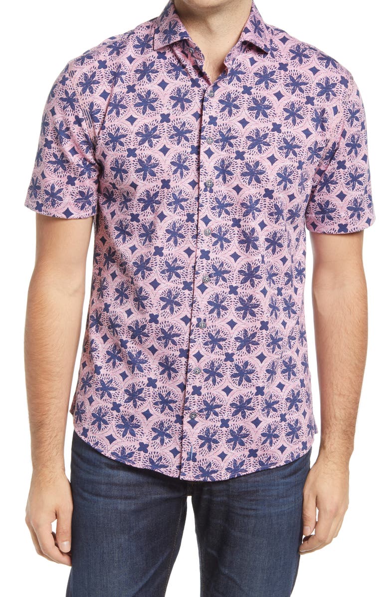 johnnie-O Codi Short Sleeve Button-Up Shirt, Main, color,