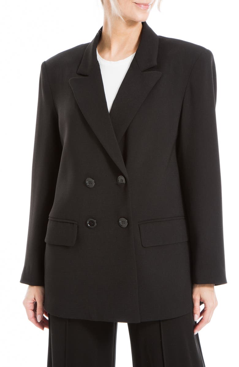 MAX STUDIO Oversize Double Breasted Blazer, Alternate, color, Black