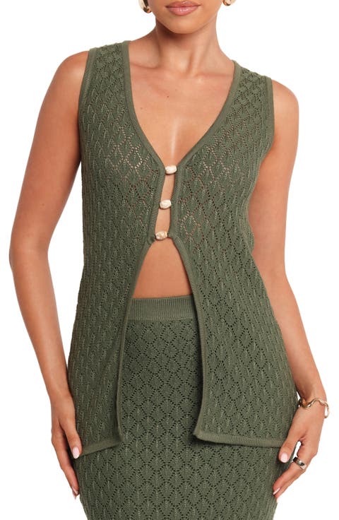 Asplie Pointelle Sweater Vest