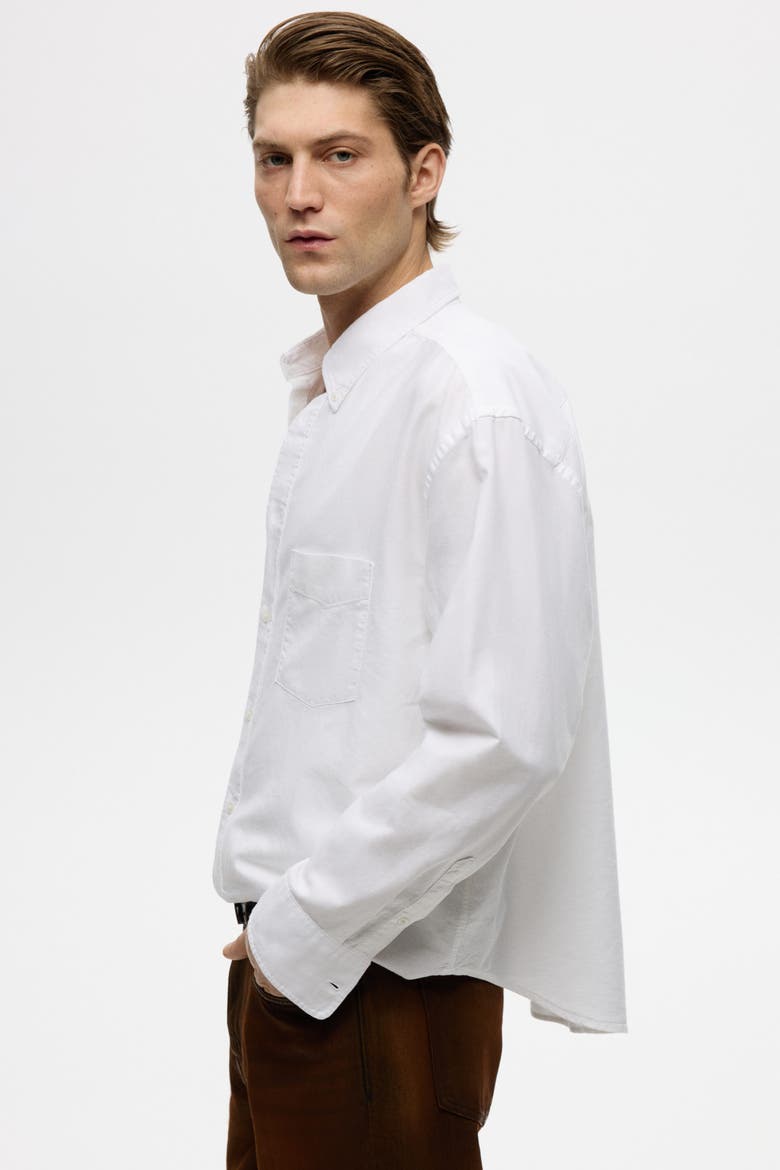 Relaxed Fit Oxford Shirt, Alternate, color, White