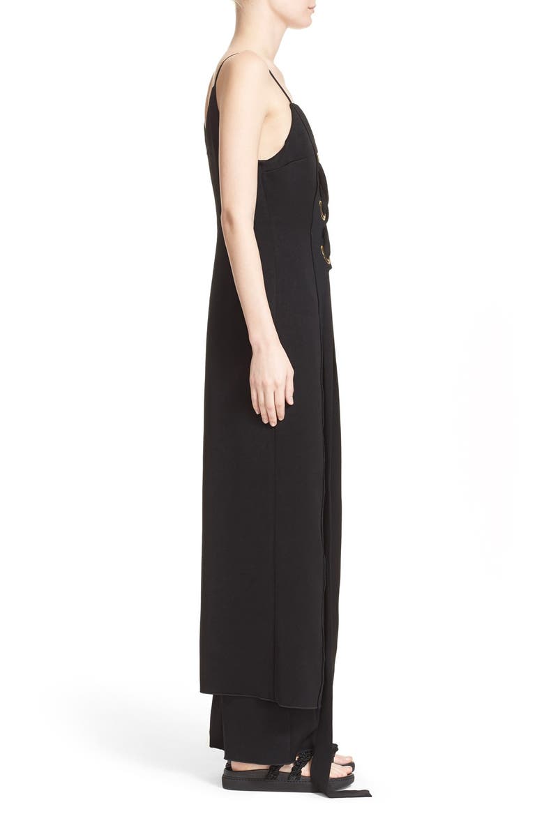 'Delorean' Lace-Up Maxi Dress, Alternate, color, BLACK
