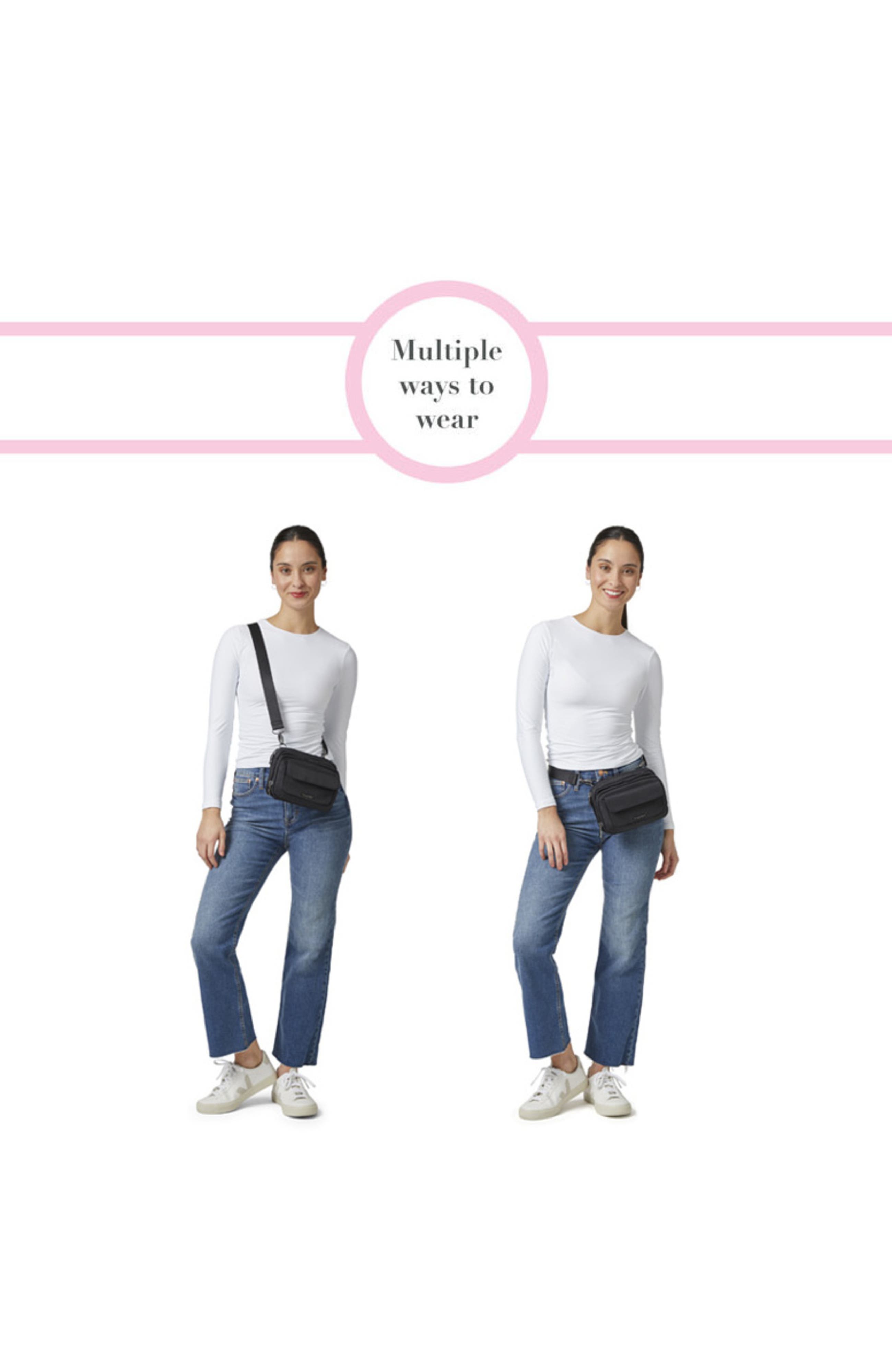 BAGGALLINI Modern Double Zip Crossbody Bag, Alternate, color, Black Twill