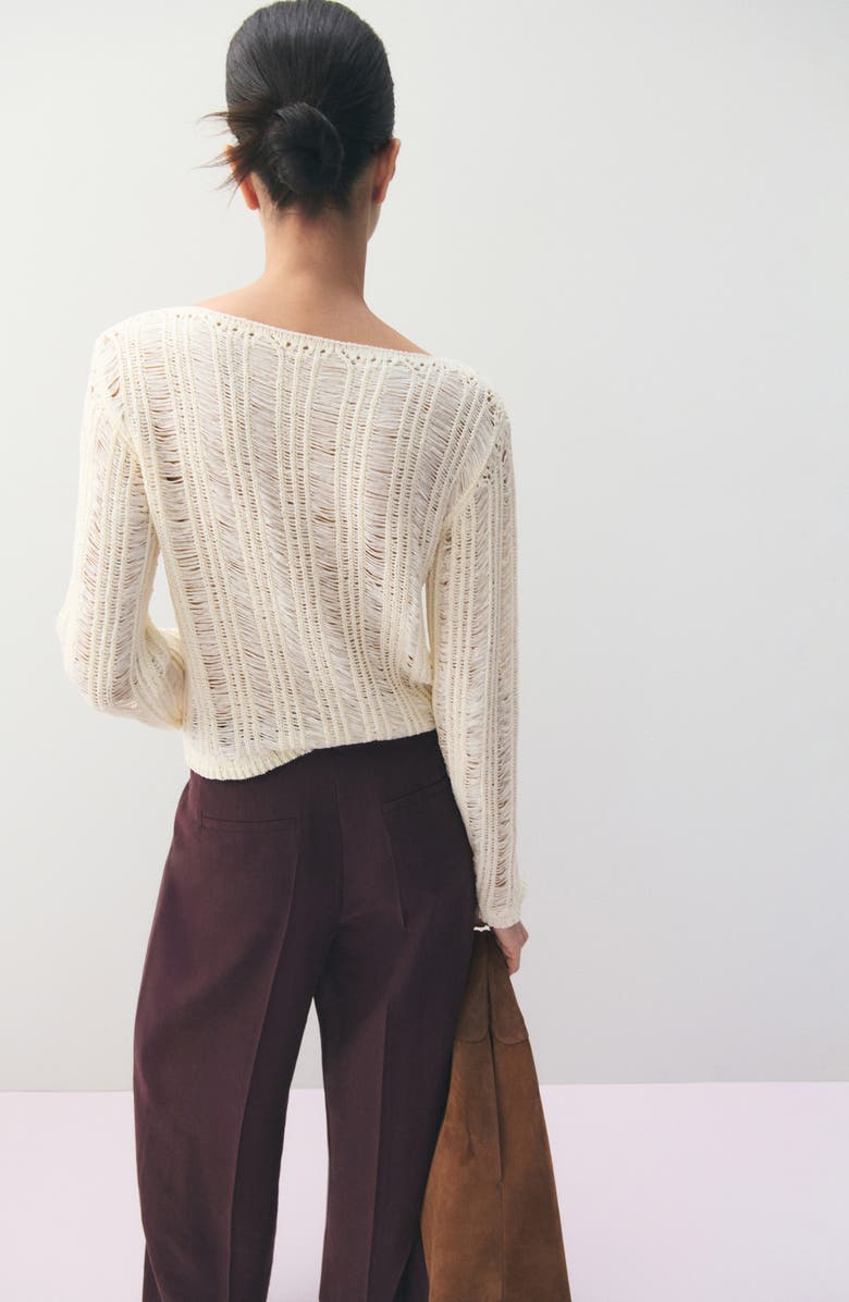 MANGO Pleated Mid Rise Wide Leg Pants, Alternate, color, 