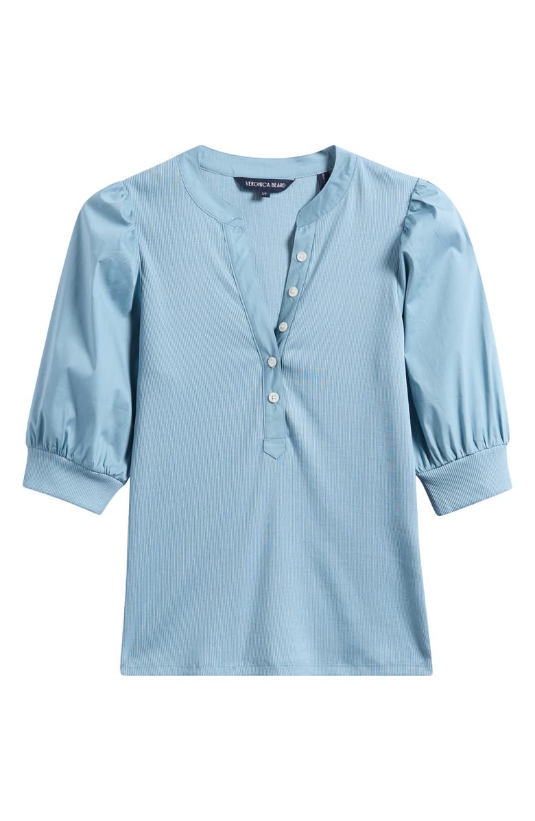 Veronica Beard Coralee Front Button Blouse, Alternate, color, Sea Glass