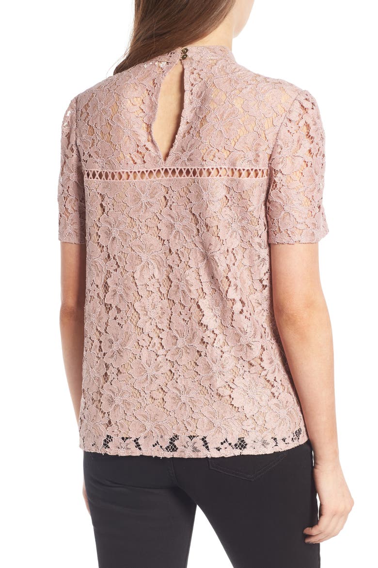 Greyson Lace Top, Alternate, color, ADOBE ROSE