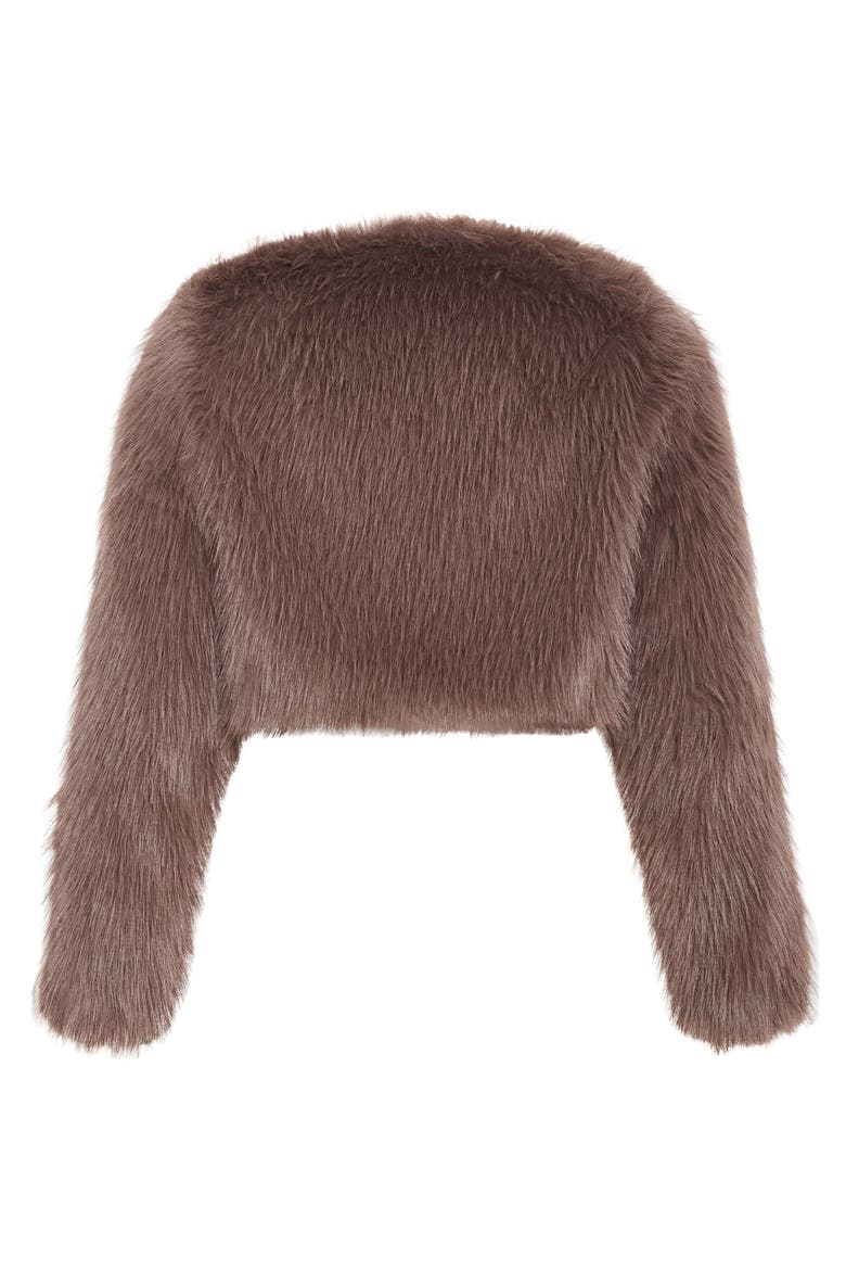 Angelica Faux Fur Crop Jacket, Alternate, color, TRUFFLE