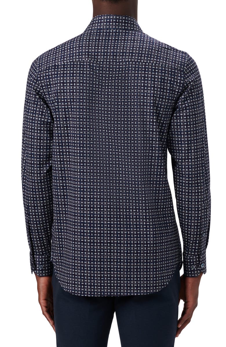 Bugatchi OoohCotton<sup>®</sup> Print Stretch Cotton Button-Up Shirt, Alternate, color, 