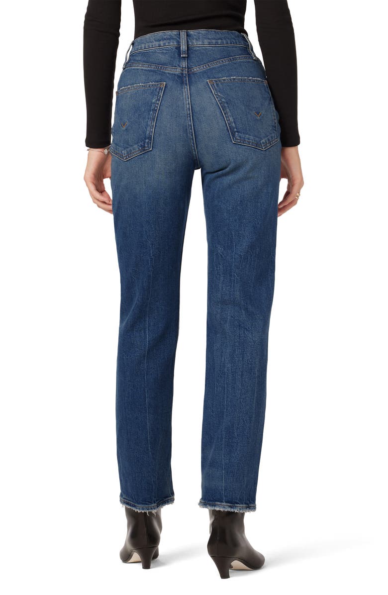 Hudson Jeans Jade Ripped High Waist Straight Leg Jeans, Alternate, color, Asteroid