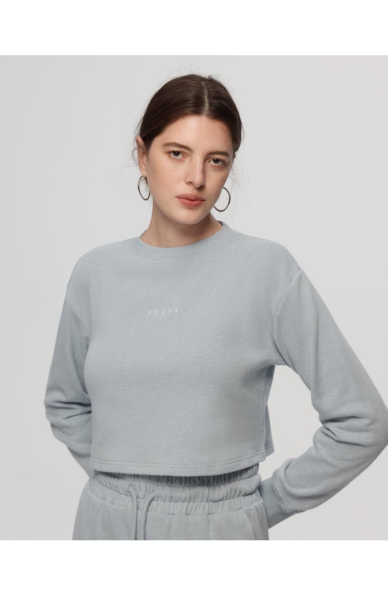 JUANA Off Hours Natural Crewneck Sweater, Main, color, Blue
