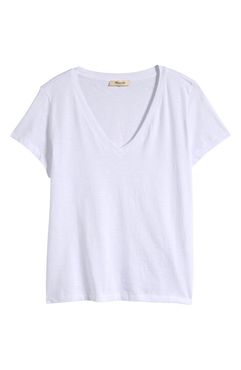 Madewell Relaxed V-Neck T-Shirt, Alternate, color, Eyelet White