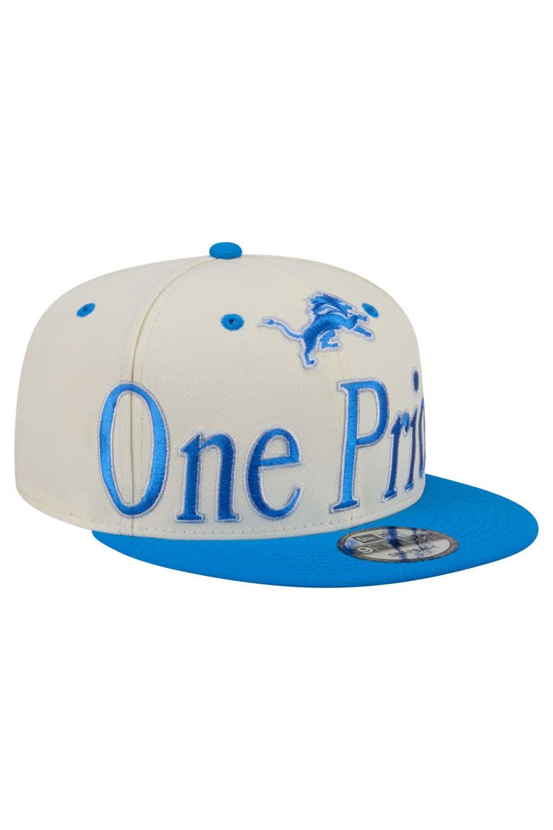 Men's New Era Cream Detroit Lions Oversized Slogan 9FIFTY Snapback Hat, Main, color, Cream