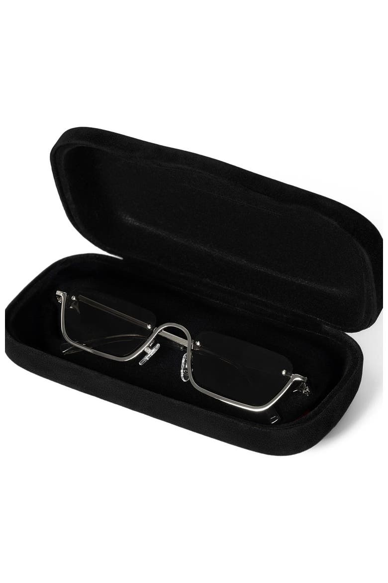 Kai Rectangular Frameless Sunglasses, Alternate, color, Silver