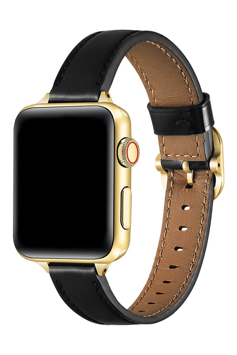 Carmen Patent Leather Watchband, Alternate, color, BLACK