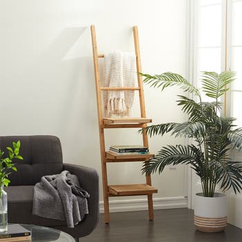 GINGER BIRCH STUDIO Brown Wood 3-Shelf & 2-Rung Wall Shelf | Nordstromrack