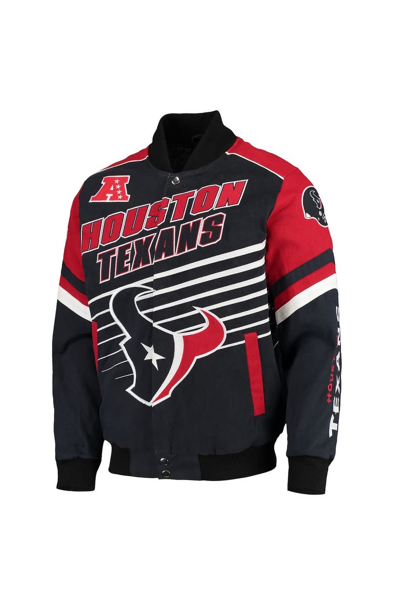 G-III SPORTS BY CARL BANKS Men's G-III Sports by Carl Banks Navy/Red Houston Texans Extreme Strike Cotton Twill Full-Snap Jacket, Alternate, color, 