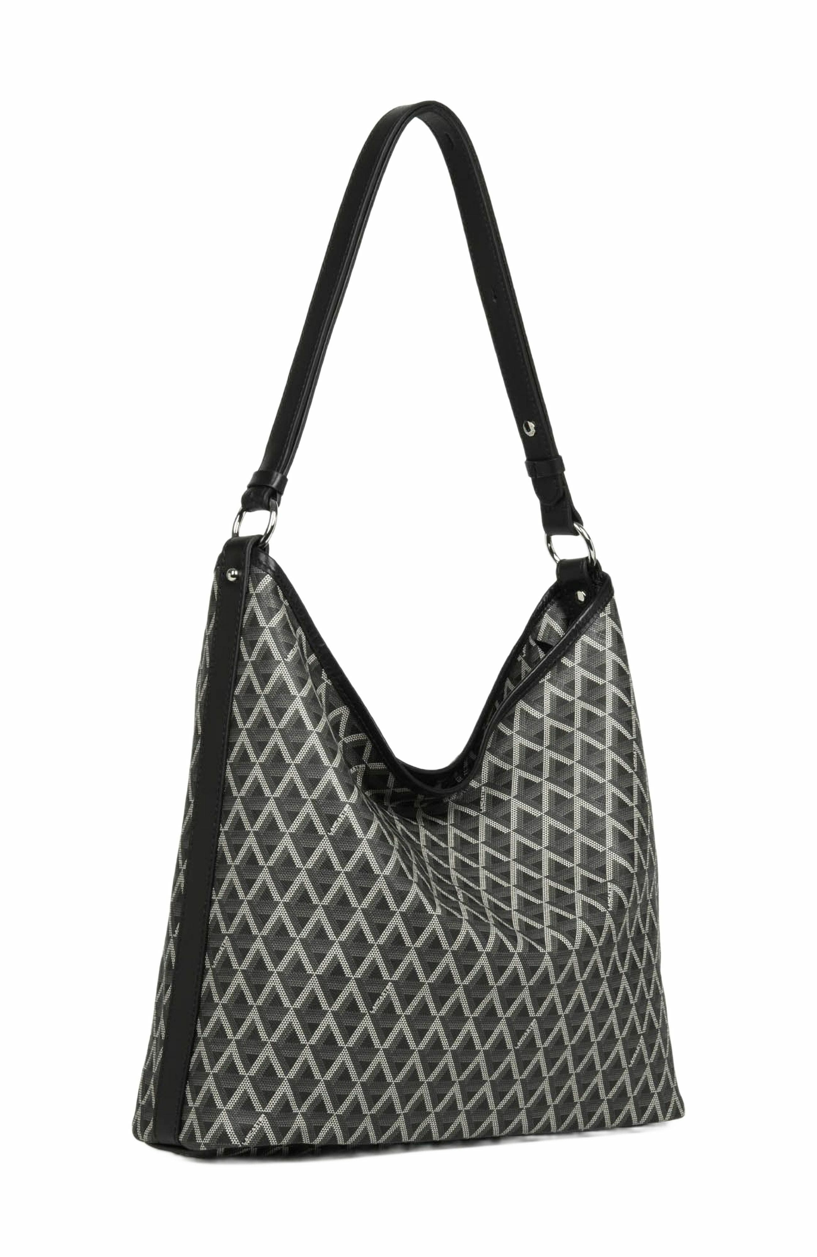 Lancaster Zipped Bucket Bag Ikon IT, Alternate, color, Noir