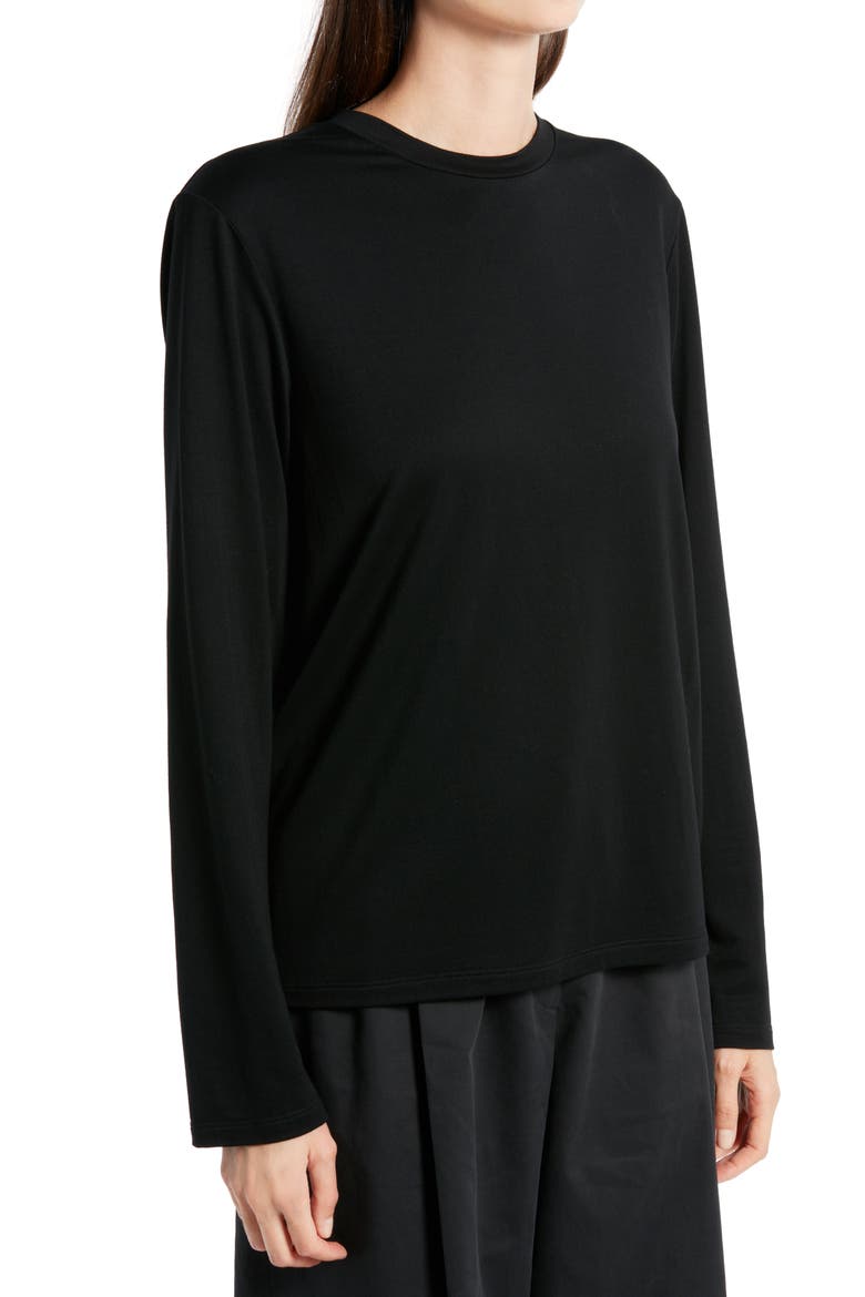 Sherman Long Sleeve Light Jersey Top, Alternate, color, BLACK