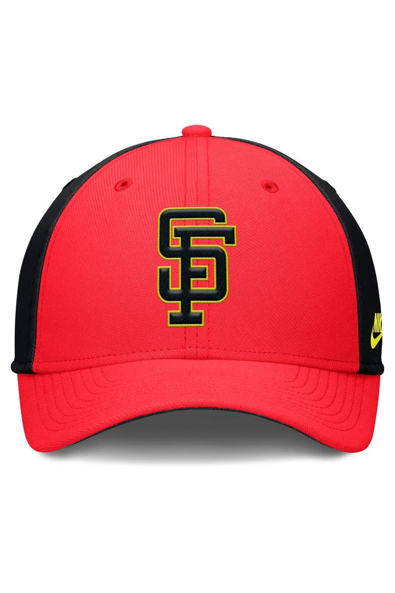 Men's Nike Crimson/Black San Francisco Giants Neon 90s Rise SwooshFlex Hat, Alternate, color, Crimson