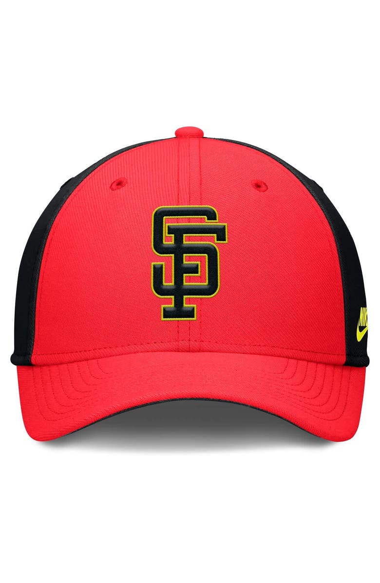 Nike Men's Nike Crimson/Black San Francisco Giants Neon 90s Rise SwooshFlex Hat, Alternate, color, Crimson