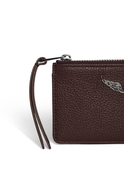 Zadig & Voltaire Zip Leather Card Case In Red