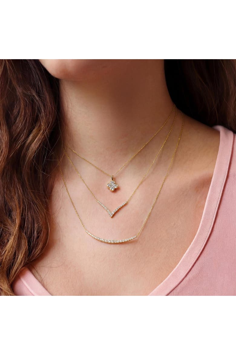 Diamond V Necklace, Alternate, color, Yellow Gold