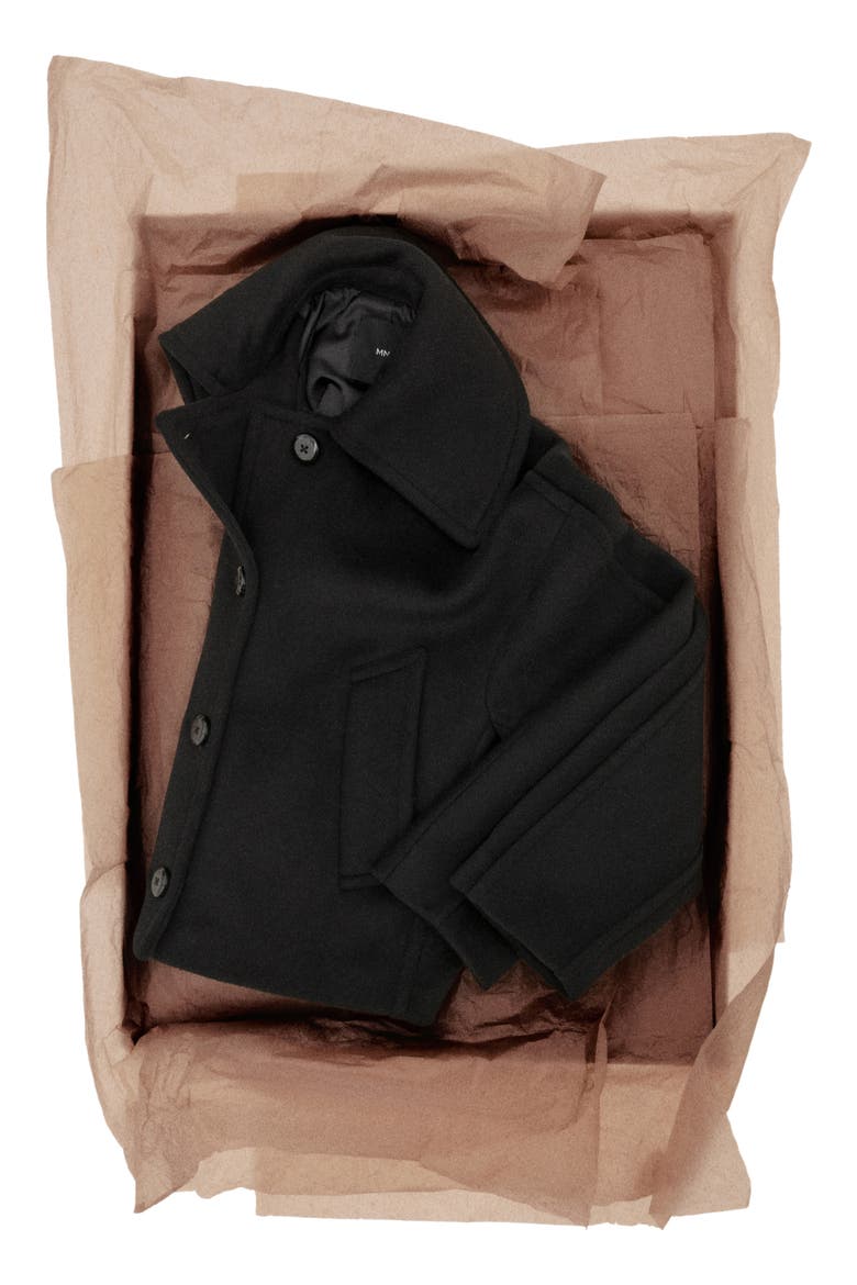 Wool Blend Crop Jacket, Alternate, color, BLACK