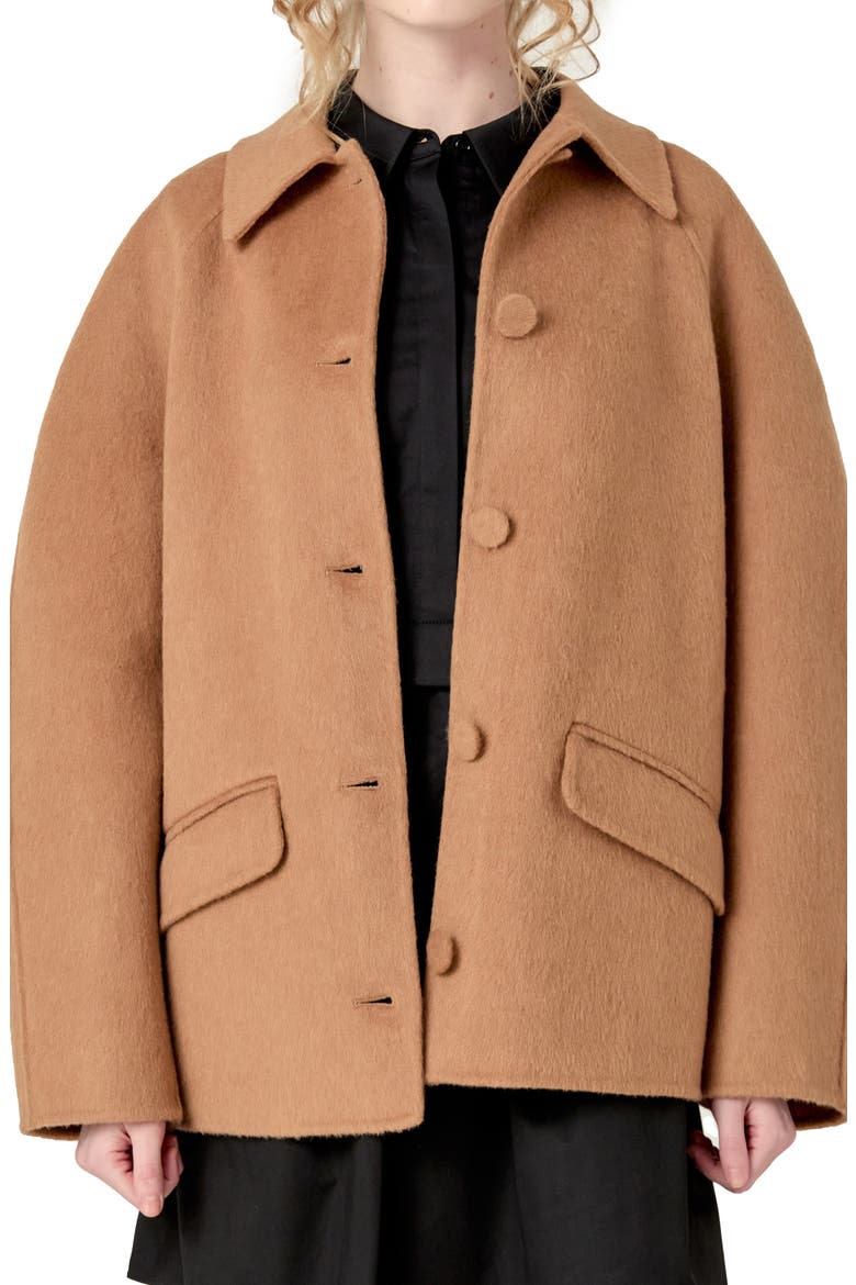 Oversize Wool Coat, Main, color, BROWN