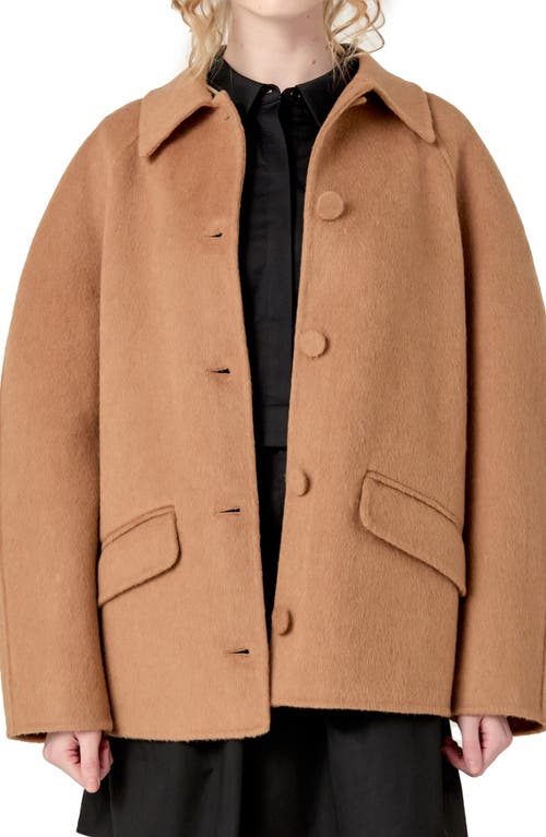 English Factory Oversize Wool Coat In Brown